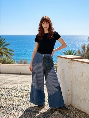 New- POL Blue Elastic Waist Casual Pants